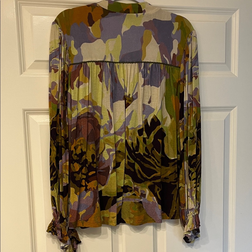 Anthropologie Multicolor V-Neck Blouse - Picture 5 of 5